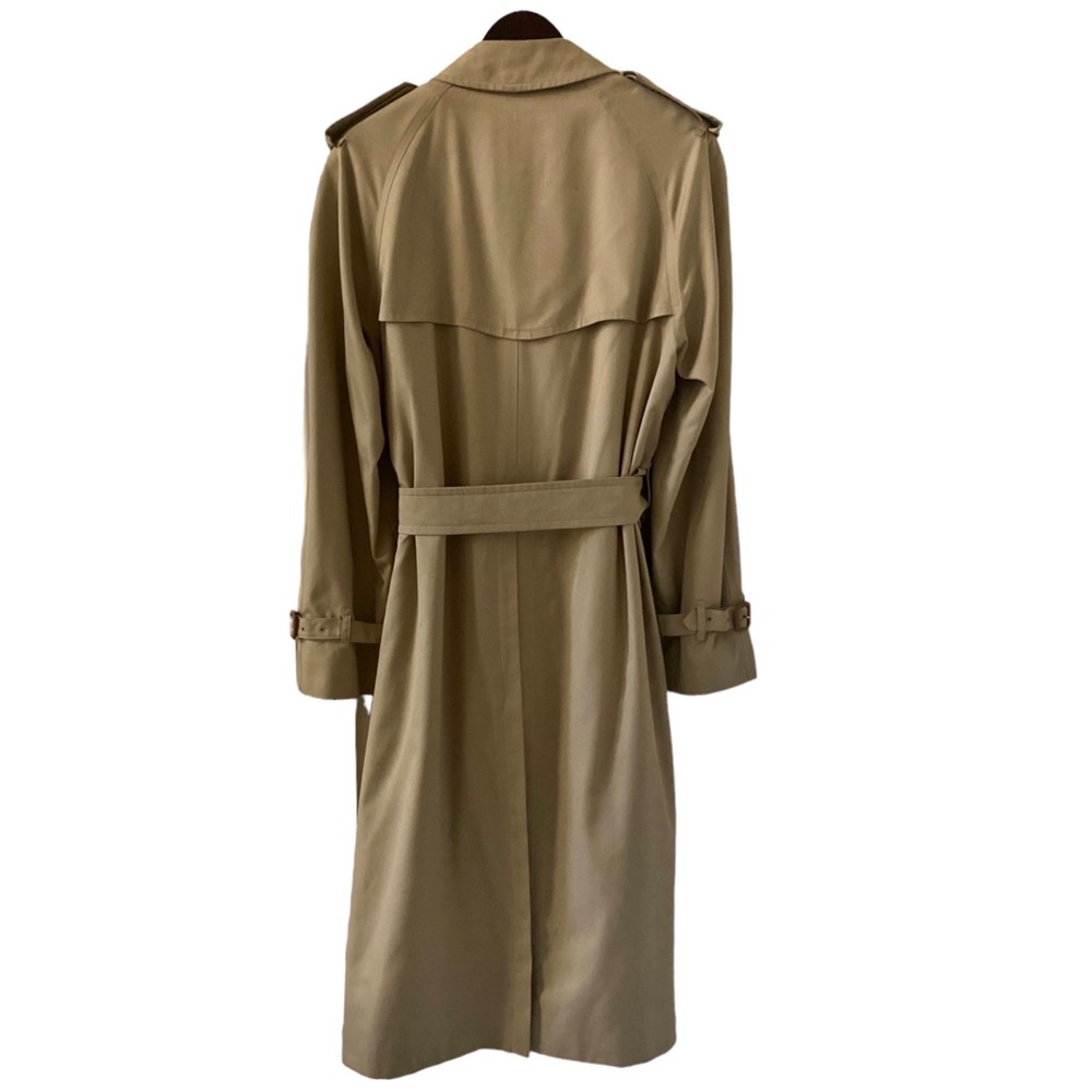 Burberry Double Breasted Long Khaki Trench Coat w/Removable Wool Lining Size 44 - Picture 9 of 16